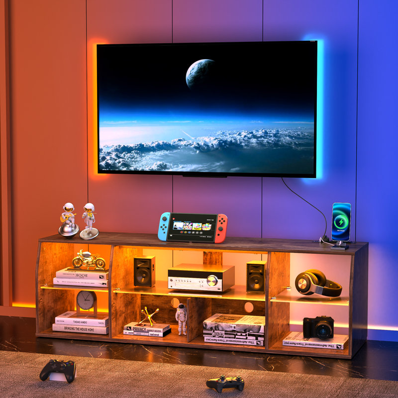 Meuble télé Anabal, Gris, 55"