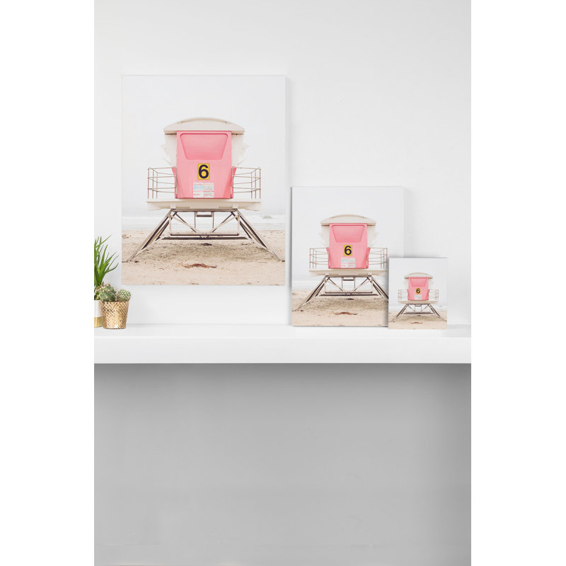 Tour rose 6-imprimé, H 10 po x l 8 po x P 2 po, Toile tendue, Pas de tapis