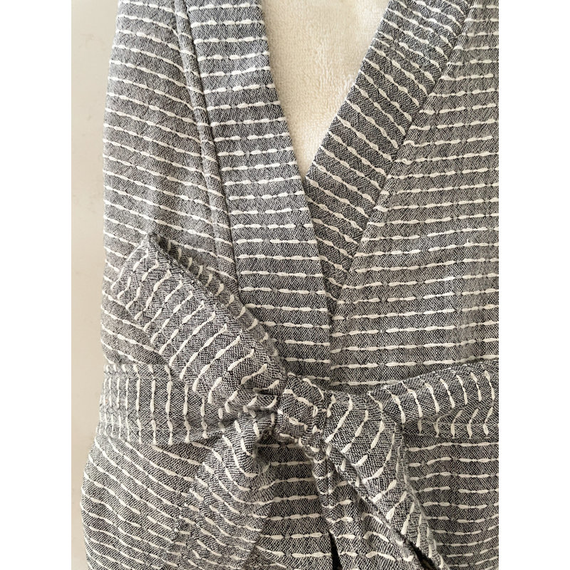 100% peignoir mi-mollet en coton turc, L
