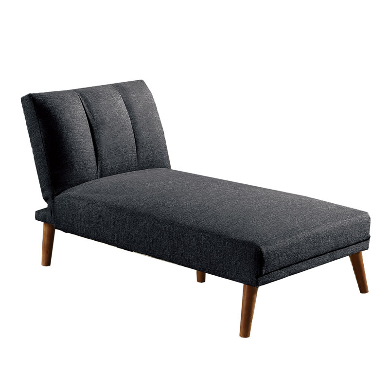 Chaise longue rembourrée Genoveffa, Mélange de polyester noir