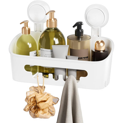 Étagère de salle de bain amovible pour panier de douche, organisateur de douche, blanc