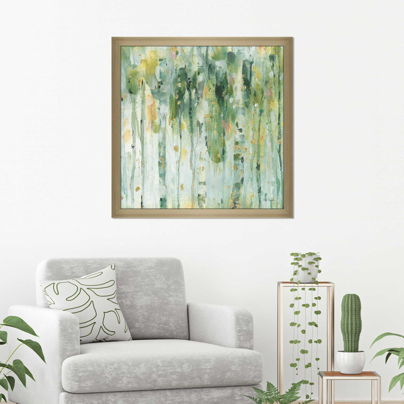 «The Forest II», reproduction de peinture à l'aquarelle, H 21,5 po x l 21,5 po x P 0,75 po, Encadrement champagne