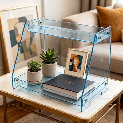 Organisateur de comptoir de salle de bain à 2 niveaux en acrylique, étagère de présentation en forme de cœur rose pour le rangement des parfums de maquillage, organisateur de coiffeuse pour étagère à épices, bar à café, cadeau de la Saint-Valen
