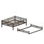 Queen Size Loft Bed for Kids & Teens, Metal Bed Frame with Ladder, 10.9-Inch Full-Length Guardrails, 36.3-Inch Under-Bed Clearance, 330 Lb Capacity, Black