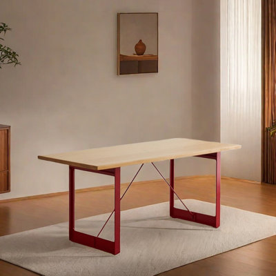 Innovative Durable Solid Wood Carbon Steel Table