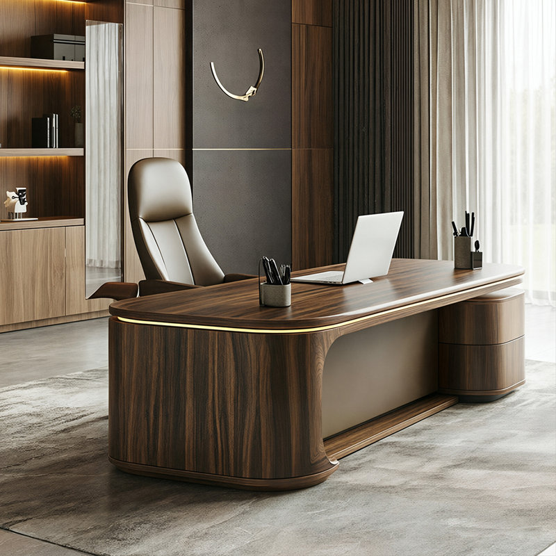 Nouvelle table de bureau 94,49 po de style chinois en bois massif brun, H 29,53 po x l 94,49 po x P 39,37 po