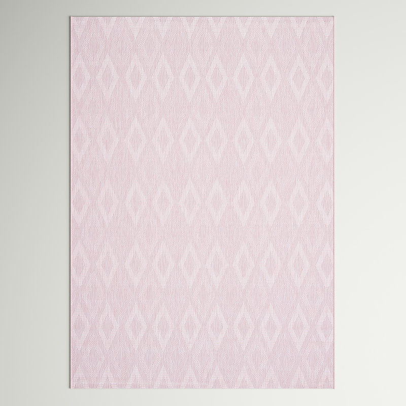 Tapis intérieur / extérieur rose Tamber, Rectangle 6 pi 7 po x 9 pi 6 po
