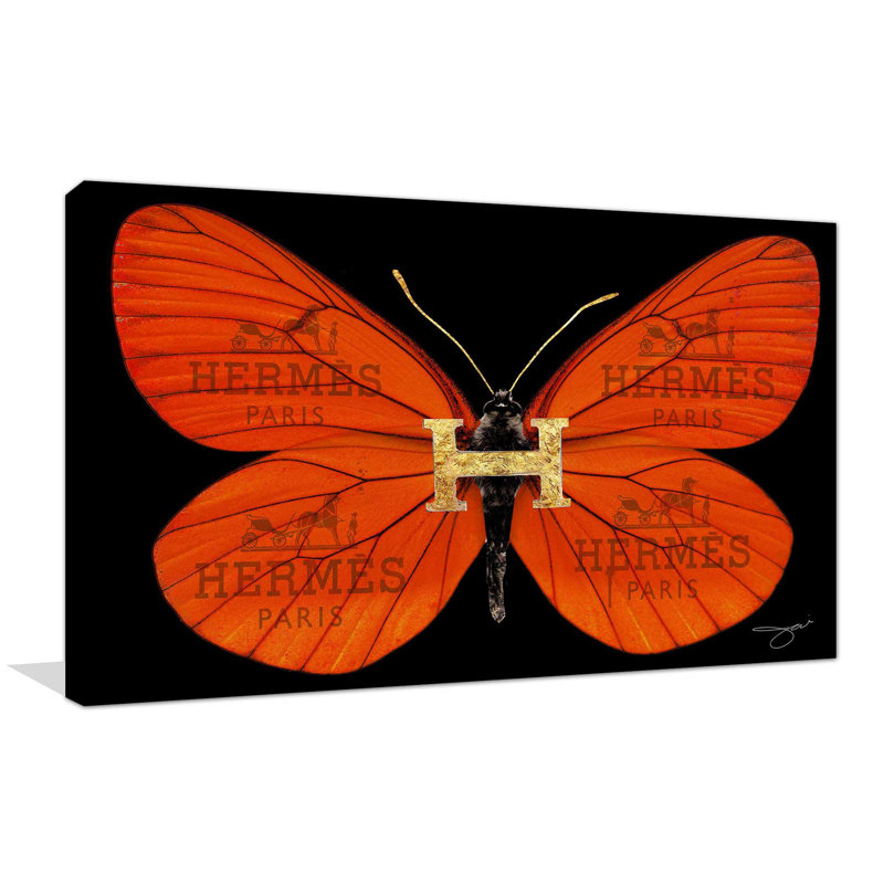 «Hermes Butterfly (Horizontal)» par Jodi - impression, Toile tendue, H 36 po x l 60 po x P 1,5 po