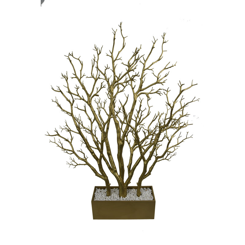 Dormant Tree with Wide Pot, Gold