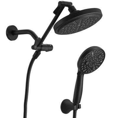 Rainfull 8-Spray Patterns Dual Wall Mount Shower Heads And Handheld Shower Head 2.5 GPM