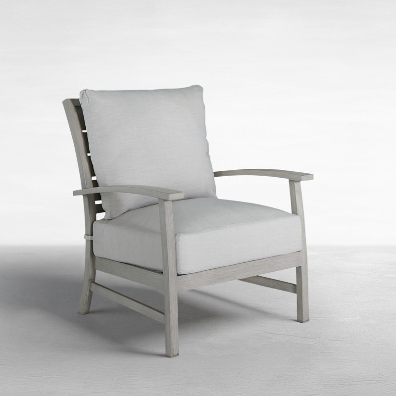 Charleston Patio Lounge Chair with Cushions, No Welt, Linen Forest, Oyster