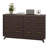 54" Fluted 8 Drawer Dresser with Curved Design & Metal Handles, Wood Storage Chest-878970410