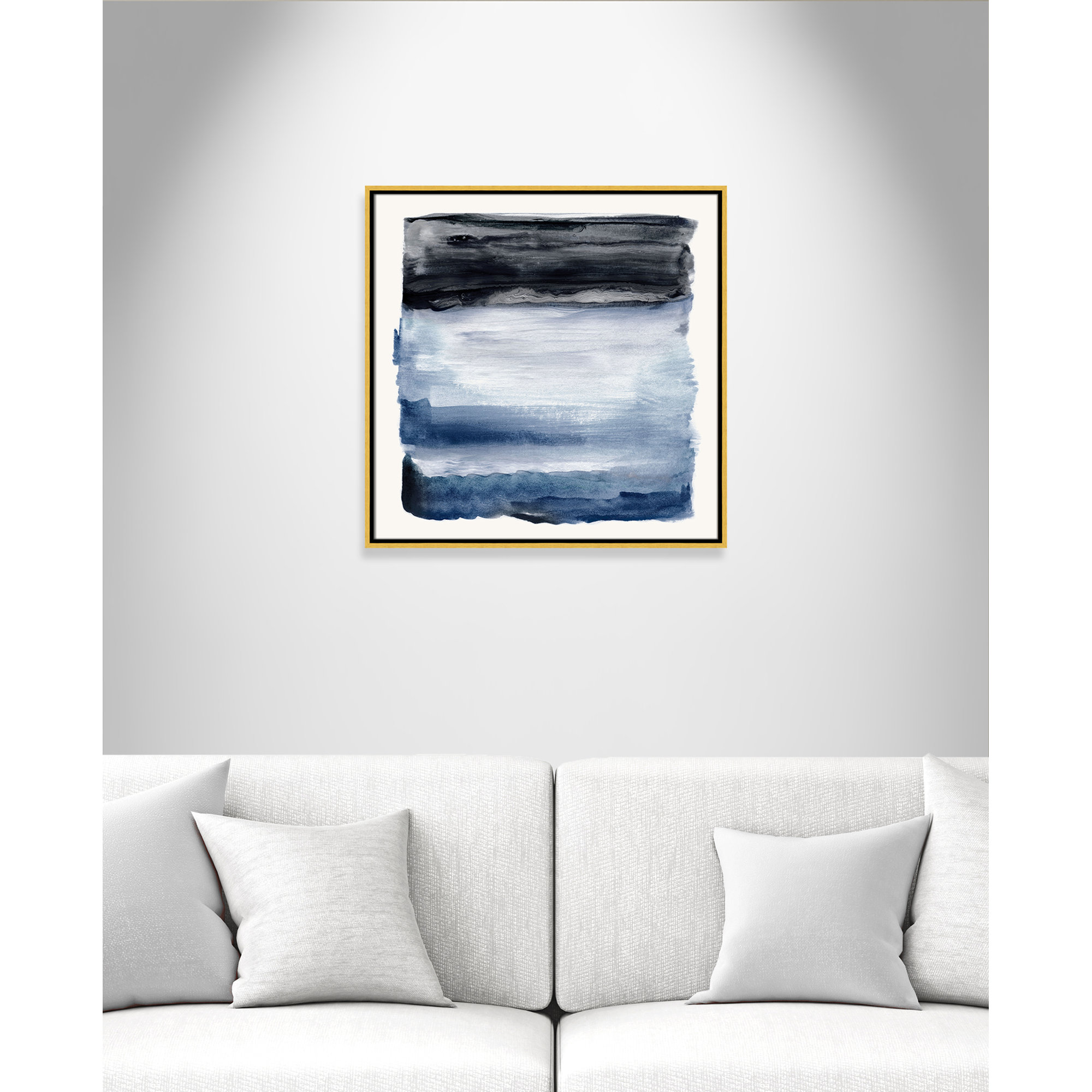 Navy Sky I Print by Nan, 25.5" H x 25.5" W, Gold