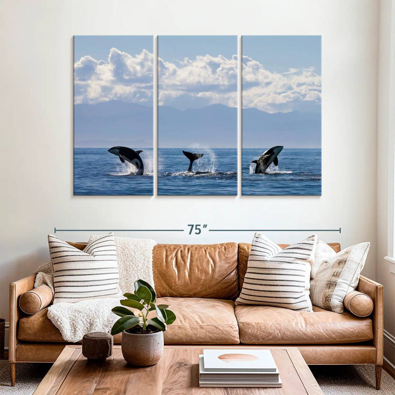 Brampt Lively Killer Whales, 42" H x 65" W