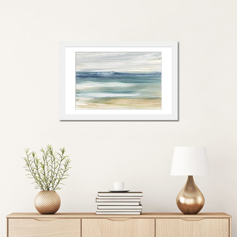 «Ocean Breeze» par Carol Robinson, reproduction d'art, H 16 po x l 24 po, Impression encadrée avec passe-partout, Blanc