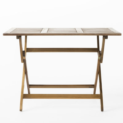 43.5'' Foldable Dining Table - Wood, Structure Feature Outdoor Wood Folding, Weather