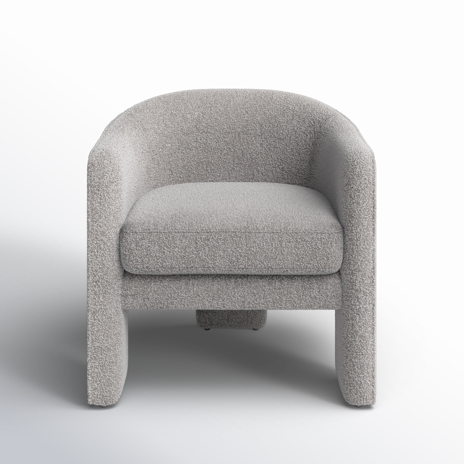 Upland Upholstered Armchair, Light Gray Boucle