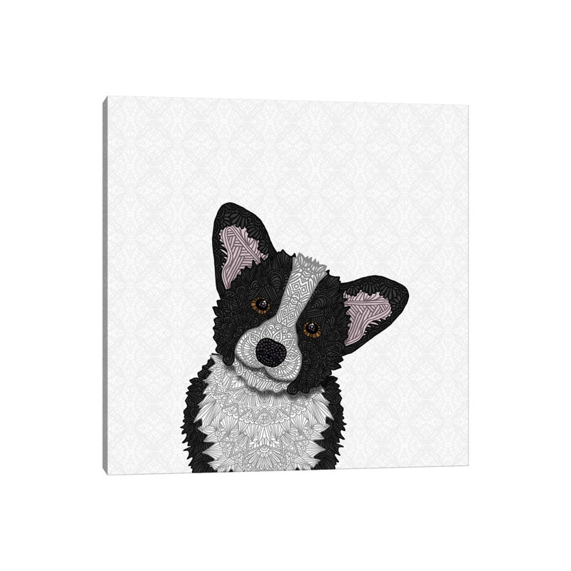 Black Corgi by Angelika Parker - Wrapped Canvas Print, 66.04 cm H x 66.04 cm W