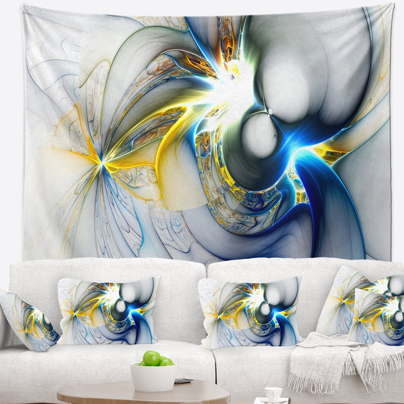 Tapisserie plasma multicolore à éclairage abstrait, H 68 po x l 80 po