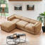 Canapé 3 places en chenille avec repose-pieds, support ergonomique et rangement intégré-1303657422