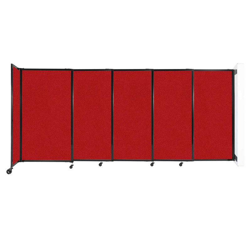 Cloison coulissante 5 pi, Rouge, 60" H x 135" W x 1" D