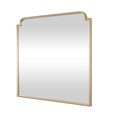 Cole and Grey Metal Gold Room Wall Mirror with Thin Frame