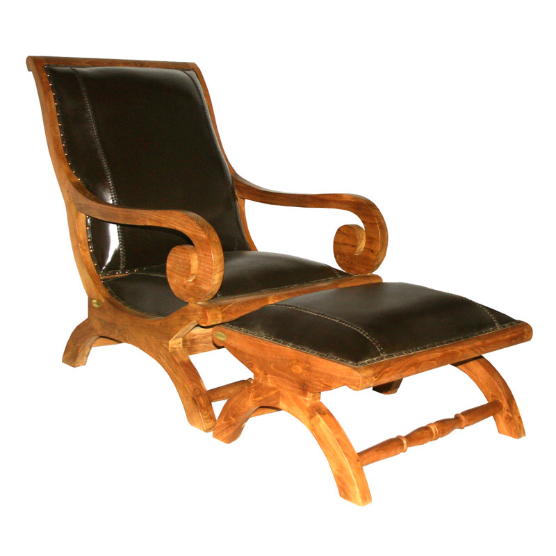 Everette Upholstered Accent Chair with Ottoman