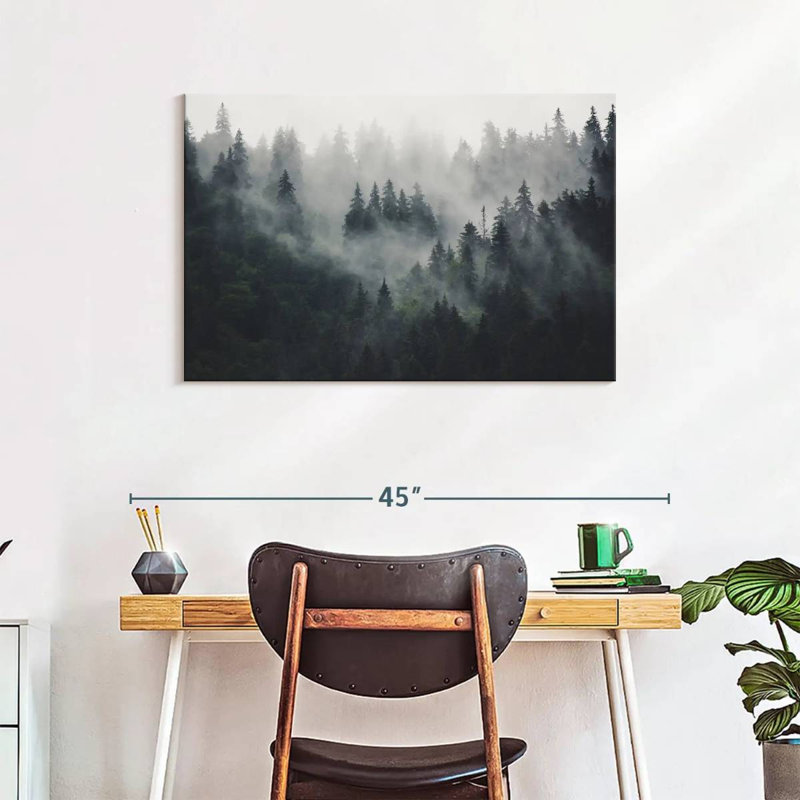 Misty Forest Mountain Canvas Print, 24" H x 36" W x 1.25" D