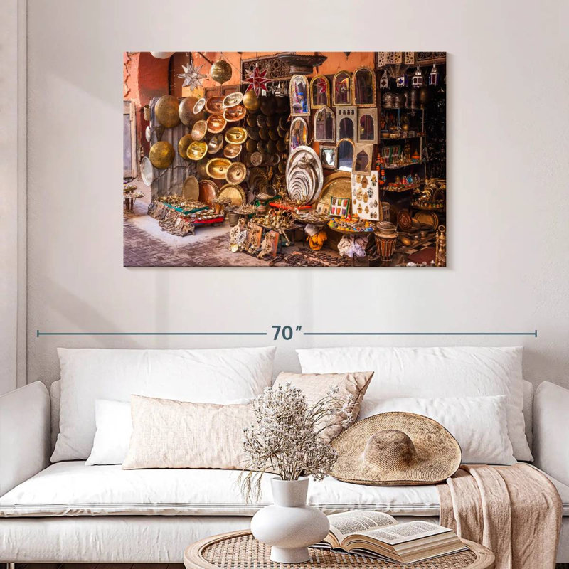 Artisanat marocain en métal Senne, H 30 po x l 45 po