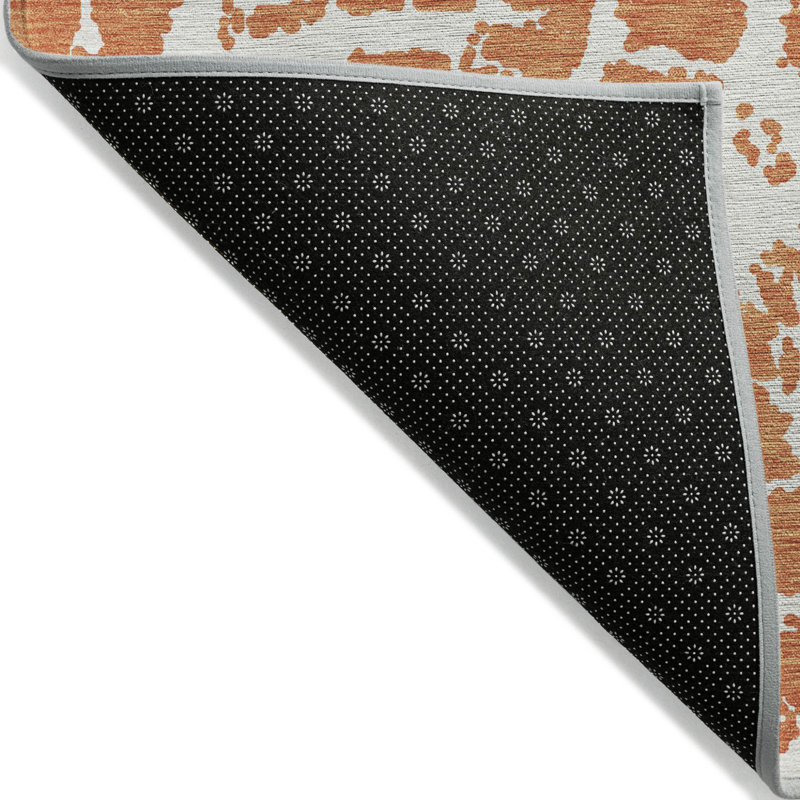 Tapis de couloir extérieur antidérapant 8 po orange et blanc