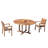 Masuda 5 - Person Teak Wood Patio Dining Set with Round Table-1955440051-1955440055