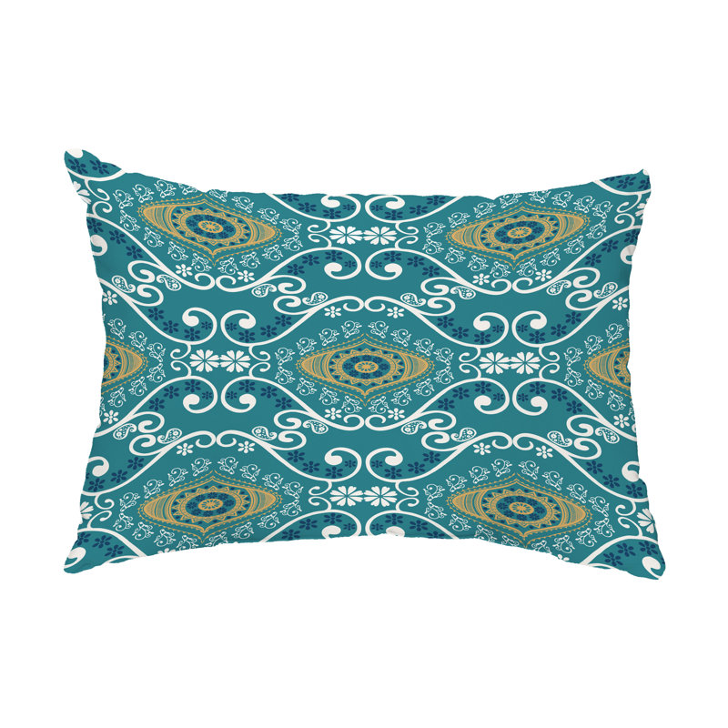 Illuminate Geometric Outdoor Reversible Throw Pillow, Blue