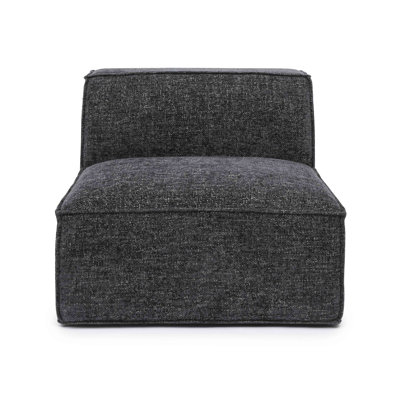 Cherylee Charcoal Chenille Basketweave Armless Chair
