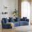 Hession 126" Modern Compression Curved Sectional Sofa-756296437