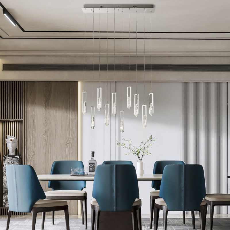 Elysian 10 LED Light Dimmable Chrome Chandelier