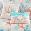 Édredon grand 7 pièces Coral - coton avec coussins décoratifs brodés, taille de literie froissée, coraux et coquilles imprimés, facile à nettoyer, rembourrage-131248291