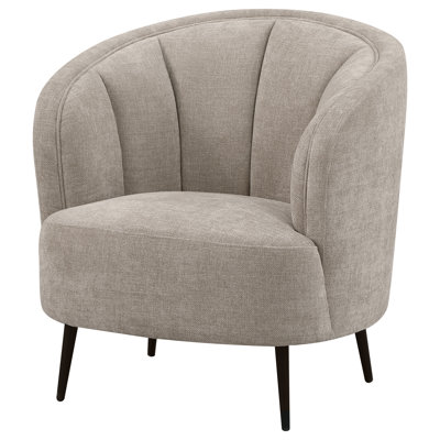 Heritage Design - Sarai Upholstered Channel Back Curved Chair Beige