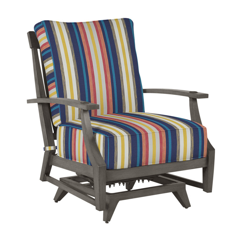 Croquet Patio Chair with Cushions, Slate Gray, Welt, Tweed Toffee