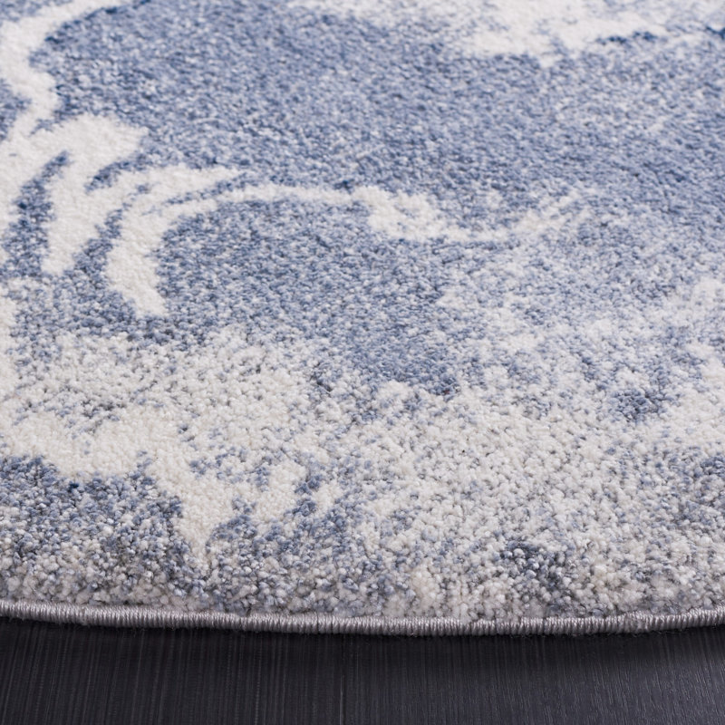Amelia-Rae Cyrus Shag Performance Abstract Rug, Round 6'7"