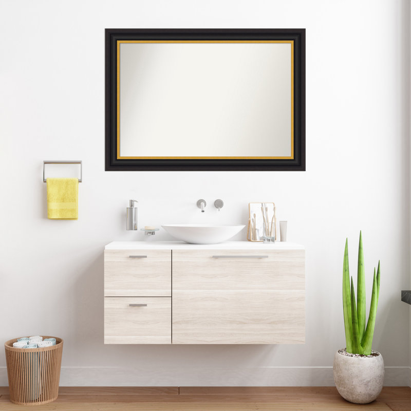 Miroir de salle de bain mural Sierra, 29,5 po x 41,5 po, Brun-noir
