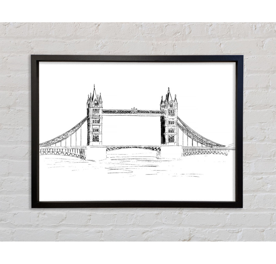 Tower Bridge Outline 4 - Einzelner Bilderrahmen Kunstdrucke auf Leinwand