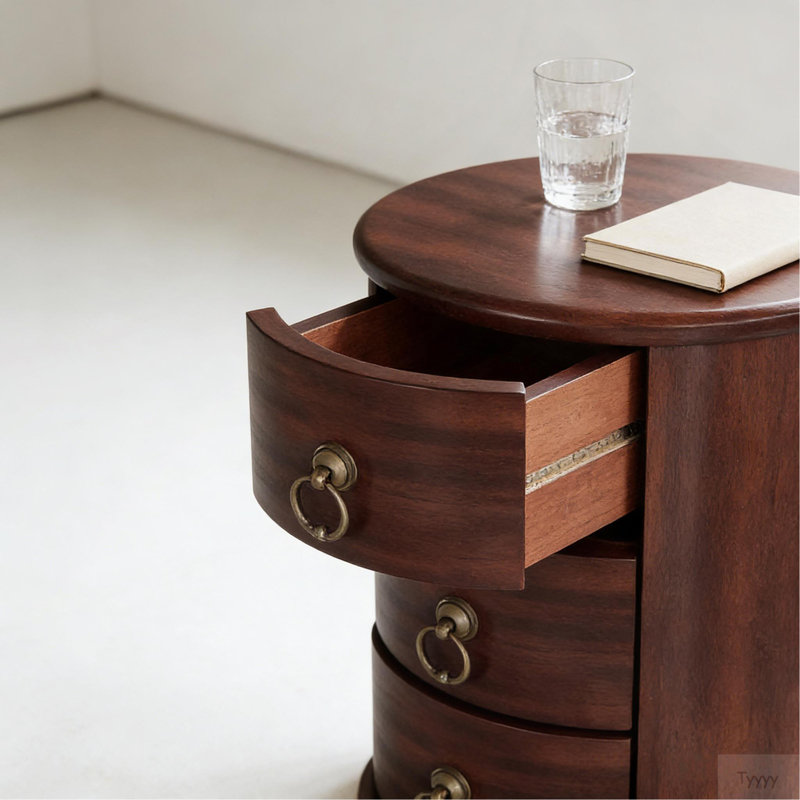 Table de chevet en bois, table d'appoint, table de bout ronde