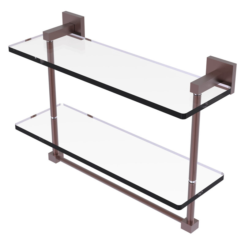 Haranu 2 Piece Tiered Shelf with Towel Bar, Antique Copper, 11.7" H x 16" W x 5.7" D