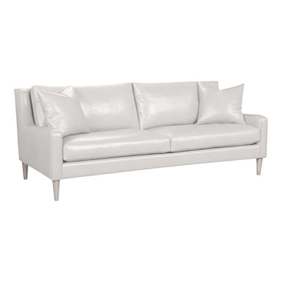Canapé à accoudoirs carrés en cuir véritable 86,5 po Ease