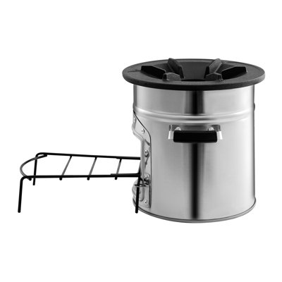 Portable Rocket Stove For Backpacking And Camping - Wood Burning With Single Door, Stainless Steel, Comes Weather Canvas Bag, 13.39 In Depth, Width, 13.35 Height, 14.39 Lb Weight Storage Suitable