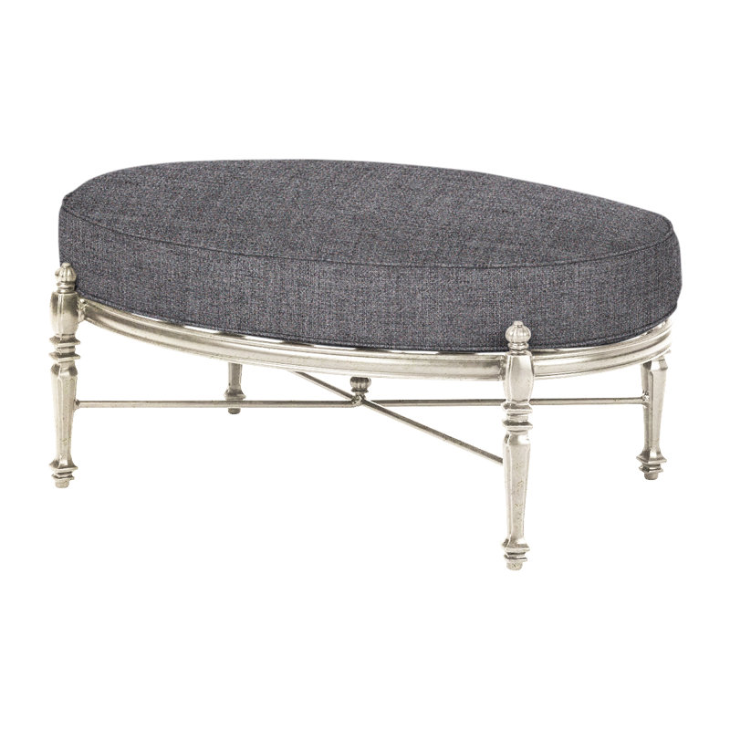 Grand Terrace Outdoor Ottoman, Cast Slate Sunbrella® Plainweave, Vintage