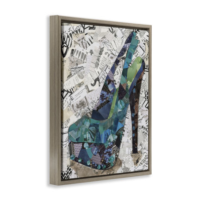 «Collage High Heel», art mural encadré sur toile flottante par Coco Good