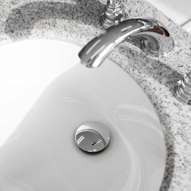 Drain escamotable de lavabo de salle de bain avec trop-plein, Chrome poli