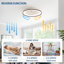 Ventilateur de plafond blanc moderne à 7 pales 19 "avec DEL à changement de couleur à intensité variable et télécommande