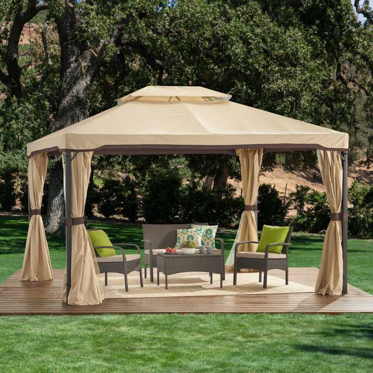 Elina 12 Ft. W x 10 Ft. D Iron Patio Gazebo